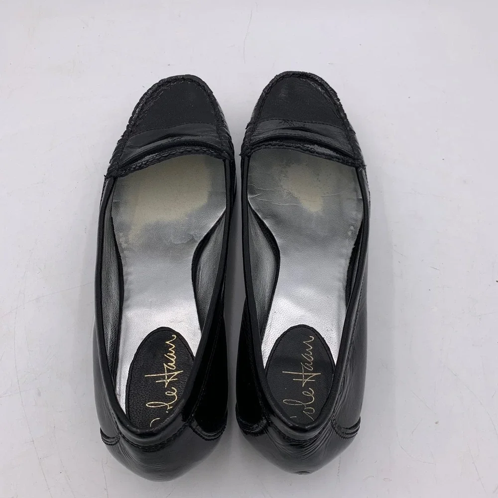 Cole Haan Black Patent Leather Penny Loafer Flat Women 8.5 Classic Work Academia